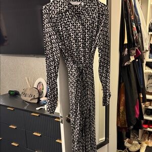 & Other Stories Monochrome Long Sleeve Dress